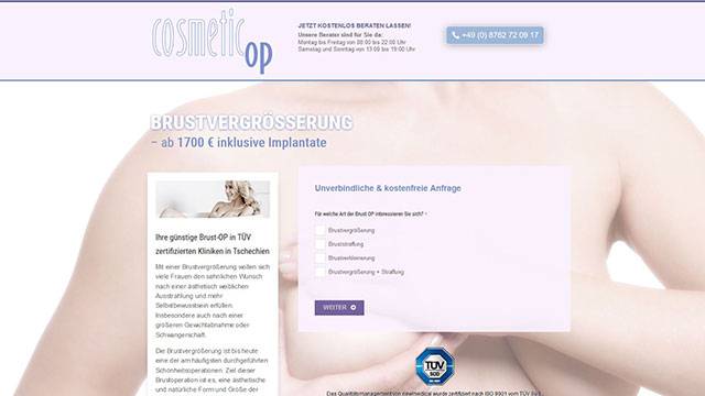 Homepage für Schönheitschirurgie München
